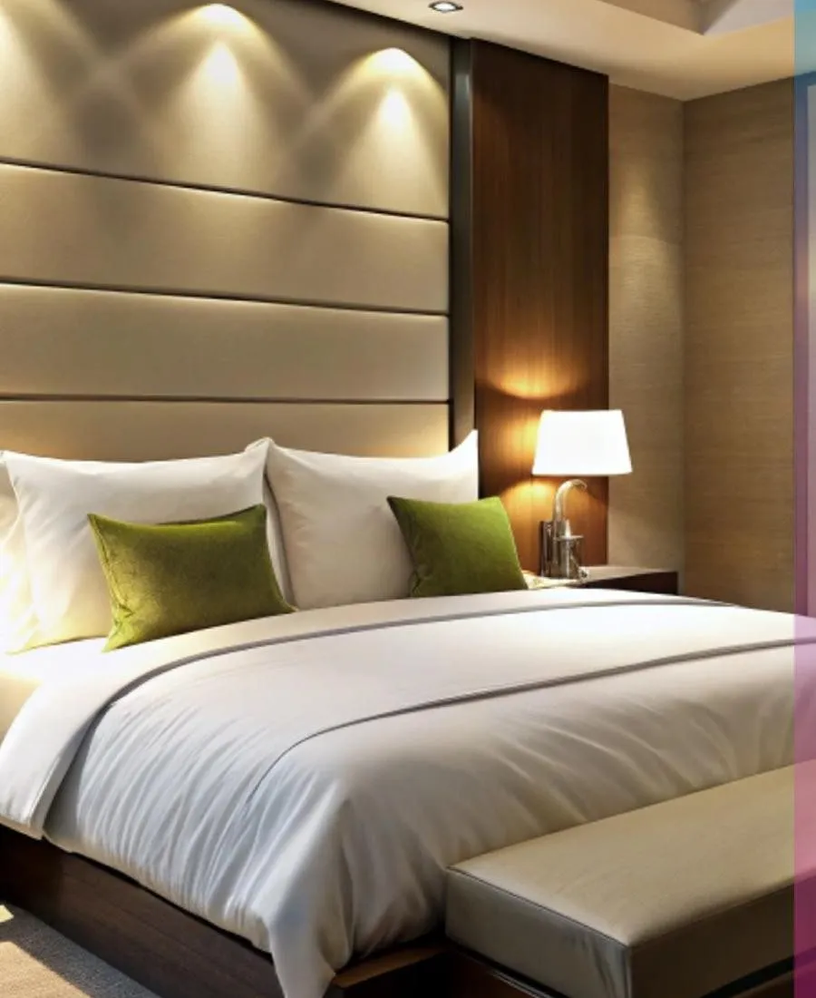 Elegant bedroom interior at Lotus Pearl